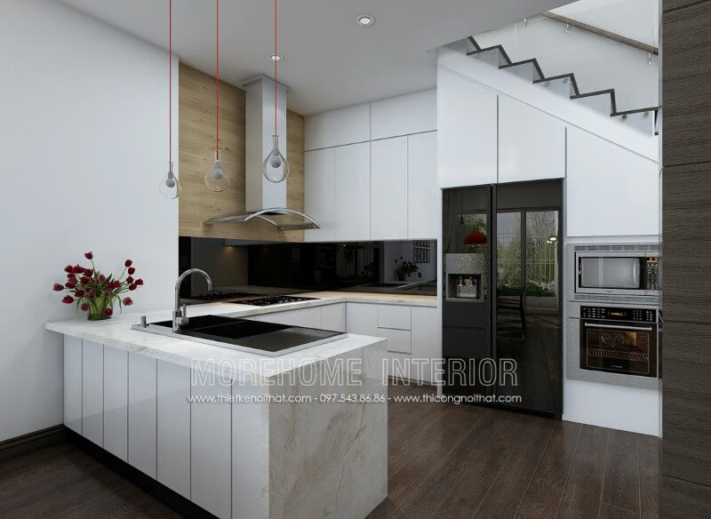 Thiết kế tủ bếp cho nhà phố phong cách hiện đại đầy tinh tế Tủ bếp đẹp