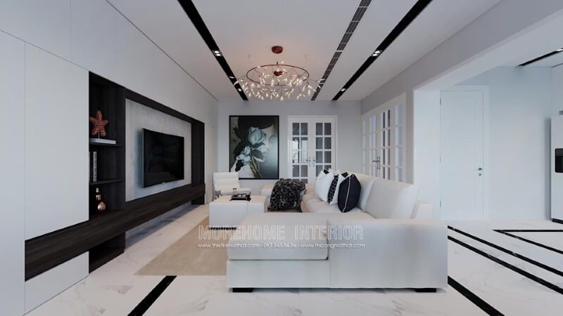 Thiết kế nội thất phòng khách bếp cho nhà phố